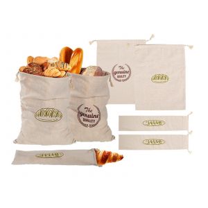 Sacs &Agrave; Pain En Lin R&eacute;utilisables Avec Cordon De Serrage Pour Pain Maison - Neuf