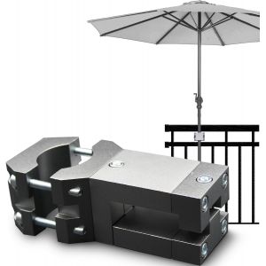 Ulteronixshop-Support De Parasol Stable - Pied De Parasol Pour Balcon - Balustrade Carr&eacute;e - Fixation S&ucirc;re Du Parasol Sans Per&ccedil;age - Neuf