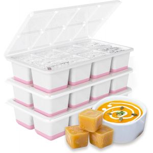 Kalanka-Moules &Agrave; Gla&ccedil;ons En Silicone Avec Couvercle - Grands Moules &Agrave; Gla&ccedil;ons Carr&eacute;s Pour Whisky, Cocktails Et Smoothies - Lot De 3 Bacs &Agrave; Gla&ccedil;ons Sans Bpa Avec D&eacute;moulage Facile Pour Cong&eacute;lateur (Ble - Neuf