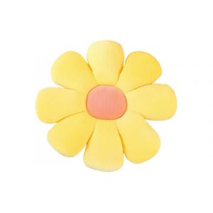 Coussin de sol en peluche marguerite jaune 38 cm - Neuf