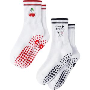 Chaussettes De Pilates Antid&eacute;rapantes Pour Femme - Chaussettes Antid&eacute;rapantes - Chaussettes De Pilates - Avec Picots - Pour Ballet, Barre De Danse, Trampoline, H&ocirc;pital, Fitness, Maison - Neuf