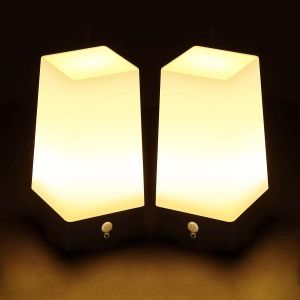 2pcs Lampe De Chevet Carrée Nuit De Led Lampe De Table Sans Fil Avec Détecteur De Mouvement À Infrarouge (Pir), Veilleuse Alimentée Par Batterie Pour La Vie, Chambre À Coucher, Salle De Bain - Neuf
