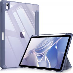 LORANKA-Coque pour iPad Air 11 Pouces M3/M2 (2025/2024), iPad Air 5/4 10.9 Pouces (2022/2020) - [Rangement de Stylet] Housse Transparente Claire Etui Antichoc Veille/R&eacute;veil Auto, Gris Lavande - Neuf
