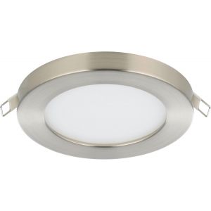KAL-Spot Encastrable Led Fueva Flex, Lampe De Plafond Encastrée, Plafonnier À Encastrer Rond, Luminaire En Aluminium Nickel Mat Et Plastique Blanc, Blanc Chaud, Ø 11,7 Cm - Neuf