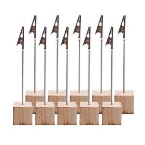 Nouveau portable 10 / 20PCS / Set Porte-carte en bois Clips Porte-carte de table Porte-carte de table Photo Mémo Numéro Nom Clips Base - Neuf