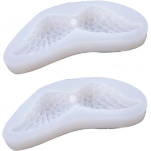 Lot De 2 Moules En Silicone 3d En Forme D'ailes D'ange En R&eacute;sine &Eacute;poxy - Moules En Silicone - Ailes D'ange - R&eacute;sine &Eacute;poxy - Moules Pour Bricolage Et Bricolage - Neuf