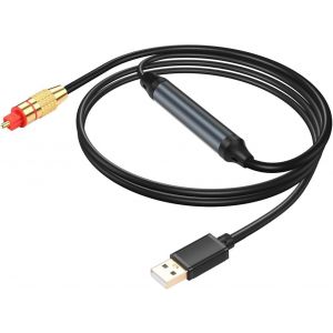 Adaptateur Audio USB vers Optique USB A vers connecteur Audio Fibre Optique SPDIF Câble convertisseur Audio Femelle 1,5 m/4,9 pi pour Ordinateur Portable vers boîtier Audio Optique - Neuf