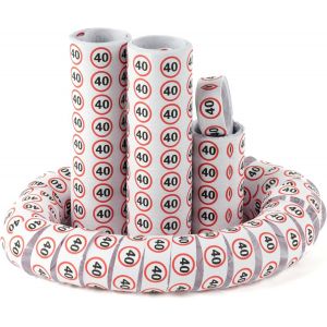 SJZG-Decoration Anniversaire 40 Ans Serpentins Panneau De Signalisation Rouge/Blanc - D&eacute;coration Originale Pour Anniversaire 40 Ans Femme Et Homme - - Neuf