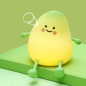 Veilleuse Pour Enfant - Lumi&egrave;re Chaude - Led - Lampe De Chevet Pour Chambre De B&eacute;b&eacute; - En Silicone - Intensit&eacute; Variable - Tactile - Cadeau Pour Fille - Jolie Veilleuse Pour Chambre D'enfant (Mango) - Neuf