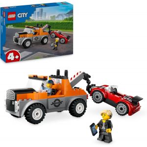 Eryi-City La Dépanneuse Et La Voiture De Sport, Jouet De Construction Pour Enfants Garçons Et Filles Dès 4 Ans, Cadeau D¿Anniversaire, Minifigurines Et Des Accessoires Dont Un Implant Cochléaire 6043 - Neuf