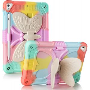 Coque Pour Ipad 9ème/8ème/7ème Génération Coque Antichoc Ipad 10,2 Pouces Avec Support Porte-Crayon Pour Filles Enfants Robuste Housse Étui De Protection Pour Ipad 10.2 Pouces 2021/2020/2019 - Neuf