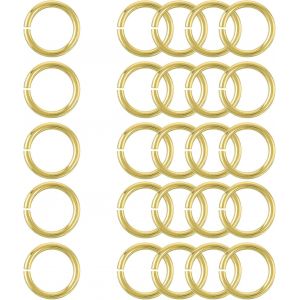 ERYI-25Pcs Anneaux De Jonction Ouverts, 15Mm/0.59"" Od Connecteurs D'Anneau De Saut En Laiton 2Mm Épais Anneaux Toriques Pour Colliers, Bracelets, Porte-Clés, Bricolage, Ton Or - Neuf