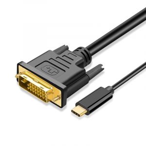 Adaptateur De Câble Usb-C Vers Dvi - Usb-C Mâle Vers Dvi-D Mâle Dual Link Compatible Avec Macbook, Ipad, Dell Xps - Câble Compatible Avec Moniteur, Tv, Projecteur - 1080P Full Hd 60Hz - 1,8 M - Neuf