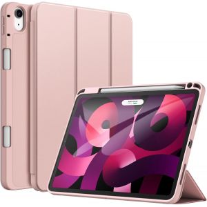 Ersan-Coque Pour Ipad Air 11 Pouces M3/M2 (2025/2024), Ipad Air 5/4 (10,9 Pouces 2022/2020 5eme/4eme G&eacute;n&eacute;ration) Avec Porte-Stylet, &Eacute;tui Mince Tablette Avec Dos En Tpu Souple (Or Rose) - Neuf