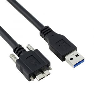 Câble micro USB 3.0 à vis unique verrouillable vers USB 3.0 Câble d'alimentation 5 Gbit/s pour caméra industrielle VR (1,2 m) - Neuf