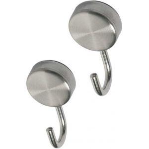 Jexnovashop-Mc601-2 Crochets Magn&eacute;tiques En Acier Inox Avec De La Silicone Antiglissante, &Oslash; : 26,5 Mm, Crochets Aimant&eacute;s - Neuf