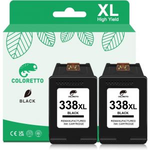 338XL Cartouches d'encre Remanufactur&eacute;es pour HP Cartouche 338 XL Photosmart C3180 B8350 2605 2610 2710 Deskjet 460 5740 6520 Officejet H470 100 150 6210 6213 7210 PSC 1600 1610 Imprimante - Neuf