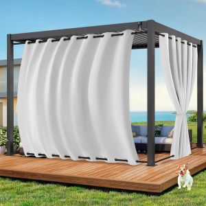 Ulteronixshop-Rideau d'ext&eacute;rieur r&eacute;sistant aux intemp&eacute;ries - 254 x 274 cm (l x H) - Imperm&eacute;able - Avec ?illets - Coupe-vent - Protection solaire - Brise-vue - Pour jardin, terrasse, balcon, pergola, pavillon - Neuf