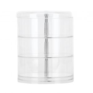 Hjlian Boite De Rangement De Bureau A 3 Niveaux Pour Cosmetiques, Boite A Bijoux Rotative Transparente Pour Cosmetiques - Neuf