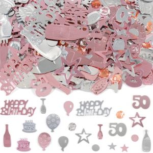 Confettis 50 Ans, Décoration Anniversaire, Décoration de Table, Happy Birthday Fêtes - Neuf