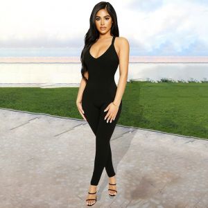 Combinaison Sport Femme Ete Bretelles Jumpsuit Moulant Sans Manches Combishort Ensemble Pantalon Fluide Combinaisons Ete Chic Pour Soirée Yoga - Neuf