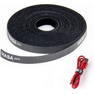 MEVRONISSHOP-10M&times;10MM Rouleau Scratch, Bricolage Longueur Attache Cable Noir, Reutilisable Nylon Scratch pour Rangement Cable, Libre de Couper Serre Cable pour &agrave; la Maison et au Bureau - Neuf