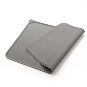 Set De Table En Silicone Pour Chat Et Chien, Antidérapant Et Antisalissure (Gris Foncé) - Neuf