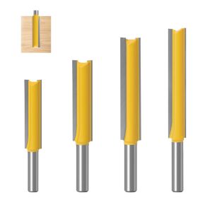 KAL-4 Pièces 8 Mm Queue Fraise Defonceuse, Fraise Droite, Fraise À Bois Fraise Extra-Longue, Mèches Carbide Router Bits Fraise À Menuiserie, Pour Le Travail Du Bois (40Mm 50Mm 63Mm 76Mm) - Neuf