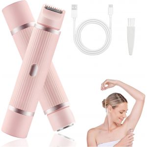 Rasoir Electrique &Agrave; Double T&ecirc;te Femme, Tondeuse Femme Intime &Eacute;tanche Pour Une &Eacute;pilation Douce Et Soyeuse Du Visage, Zones Aisselles, Jambes, Bras Et L'ensemble Du Corps - Neuf