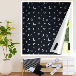 Store Occultant 300×145Cm Stores Occultants Portables À Coller Sur La Fenêtre Stores Occultants Sans Perçage Avec Règle, 20 Scratch Autocollant Et 30 Rubans Adhésifs, Pour Chambre [OCC710961] - Neuf