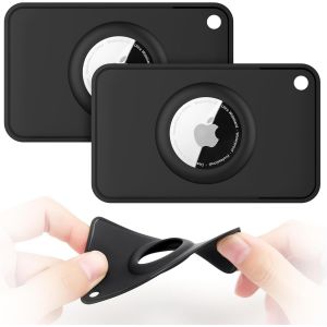 KAL-Airtag Lot De 2 Porte-Cartes Ultra Fins Et Flexibles Pour Passeport, Sac &Agrave; Main, Sac &Agrave; Dos, Pochette, Poche (Noir, Airtag Non Inclus) - Neuf