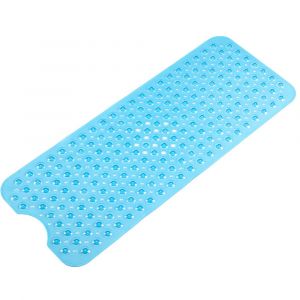 Alfombrilla De Bañera Antideslizante, 100 Cm X 40 Cm, Azul, Resistente Al Moho, Extralarga, Antibacteriana, Sin Bpa, Sin Látex Ni Ftalatos, Lavable A Máquina, Ideal Para Niños. - Neuf