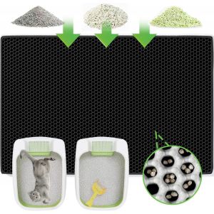 Shiliu-Tapis Litiere Chat Xxl 90x60 Cm Double Couche Conception En Nid D'abeille, Tapis De Litière Pour Chat Non Toxique Eva, Tapis[ - Neuf