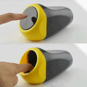 2 x poubelles automatiques,mini poubelles pour voiture,maison,bureau,bureau (jaune,bleu) - Neuf