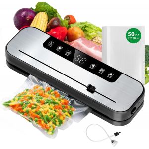 lbgwp60-MachineÀ Emballer Sous Vide 7 En 1 Pour Aliments, Avec 50 Sacs Sous Vide, Professionnelle, Avec 6 Modes, Scelleuse Sec/Humide Entièrement Automatique Avec Coupe-Sac Et Tuyau Sous Vide (65 Kpa - Neuf