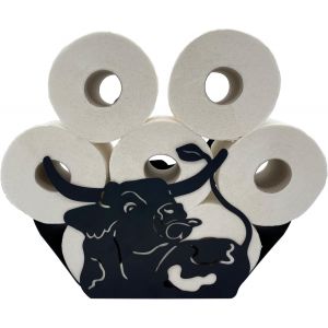 meimie-Porte-Rouleau De Papier Toilette Vache - Design Moderne Et Autonome - En Métal Solide - Revêtement Par Pulvérisation - Noir - Neuf