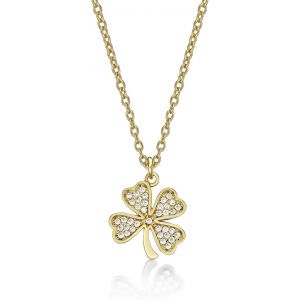 Collier Argent 925 Pour Femme En Trèfle À Quatres Feuilles,Chaine Et Pendentif En Trèfle À 4 Feuilles Pour Femme Et Jeune Fille,Collier Femme Argent,Or Jaune Ou Or Rose - Neuf