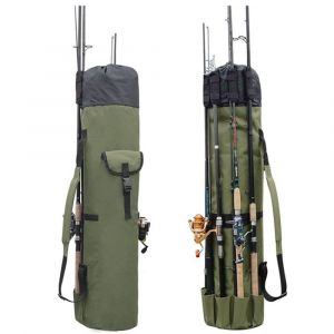 Sac De Rangement Pour Canne À Pêche En Tissu Oxford (Vert Armée), Portable Et Étanche - Neuf