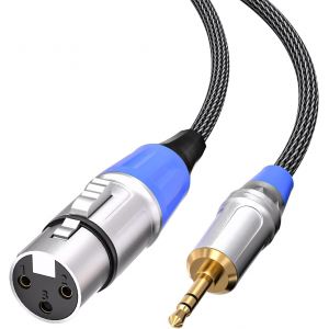 WQS-câble XLR Jack 3.5mm, Câble de microphone XLR Femelle vers 3,5mm mini jack pour caméscopes, appareils photo reflex numériques, appareil d'enregistrement d'ordinateur, etc.- 2M - Neuf