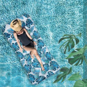 Blue Bouée Piscine, 4 En 1 Flottant De Inclinable Flotteur Hamac, Hamac De Piscine, Matelas Gonflable Piscine, Bouée Transat Piscine Pliable Portable Pour Les Vacances À La Plage - Neuf