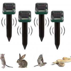 4 R&eacute;pulsifs Solaires &Agrave; Ultrasons, &Eacute;tanches Ip66, Pour Animaux, Repoussent Les Taupes, Les Gaufres, Les Serpents, Les Rongeurs, Les Souris Et Les Rongeurs. - Neuf