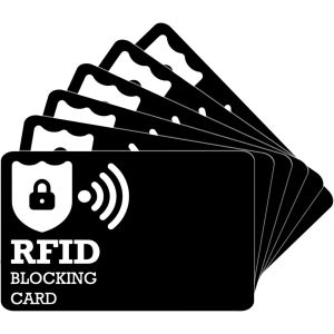 TRAHOO-6 PCS Carte Anti RFID Ultra-Mince Protecteur de Carte de Cr&eacute;dit Blocage Antivol Protection des Cartes de Cr&eacute;dit pour Portefeuilles RFID Cards Cartes de S&eacute;curit&eacute; pour Hommes et Femmes (Noir) - Neuf