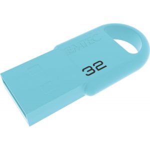 KALANKA-, ECMMD32GD252, Clé USB Mini D250, design capless pratique, 32 Go de stockage, vitesses de lecture jusqu'à 15 MB/s, idéale pour documents et photos, compacte, Bleue - Neuf
