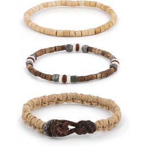Eryi-Lot De 3 Bracelets En Perles Pour Homme, Surf Crew Hawaii - Cordon En Cuir Ajustable, Pour Petit Ami, Surfeurs, Copain, Vacances, Fête, Clubbing, Festival, Week-End - Neuf