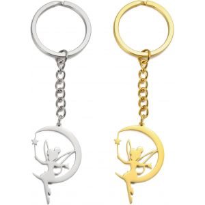 Kal-Porte-Clés Fée Clochette Princesse Wendy Ange Tendance Danseuse Ballet Bijoux Citation Conte De Fées Femme - Neuf