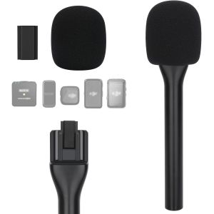 lbgwp60-Poignée Micro Dji Mini - Interview Adaptateur De Micro Main Magnétique Sans Fil, Support Micro Cravate Pour Dji Mic 2, Hollyland Lark M2, Rode Wireless Micro/Go Ii/Me, Handle Interview Dji - Neuf