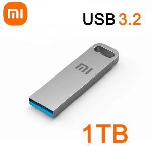 ORE-Xiaomi 2 to métal U disque USB Portable 3.2 clé USB haute vitesse TypeC clé mémoire étanche SSD stockage PC téléphone transfert de données--silver 1TB - Neuf