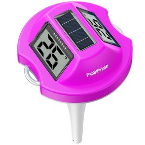 PoolPrime Thermometre Piscine &agrave; Double &Eacute;cran, Lecture Facile, Thermom&egrave;tre Piscine Flottant avec Affichage Num&eacute;rique, &Eacute;tanche IPX7 pour Spas, Bains Froids et Piscines(violet) - Neuf
