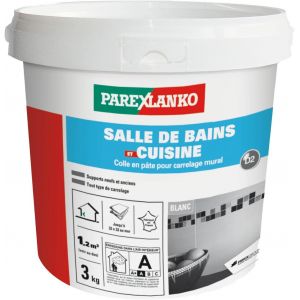 Salle de bains et cuisine,Colle carrelage en pâte pour mur intérieur spécial pièces humides,3kg - Neuf
