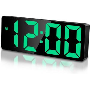 R&eacute;veil Num&eacute;rique LED, Reveil Matin Numerique avec Temps Date Temp&eacute;rature Somnoler Luminosit&eacute; r&eacute;glable Horloge Digitale Enfant pour Maison Bureau Voyage, Rouge - Neuf